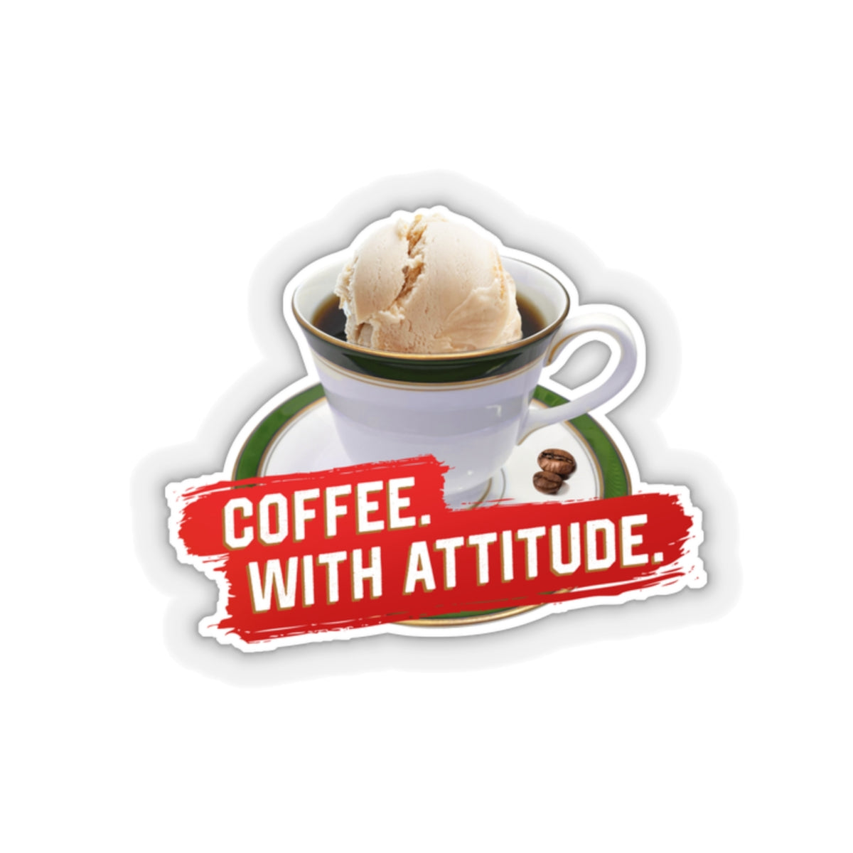 Coffee With Attitude Cut Stickers
