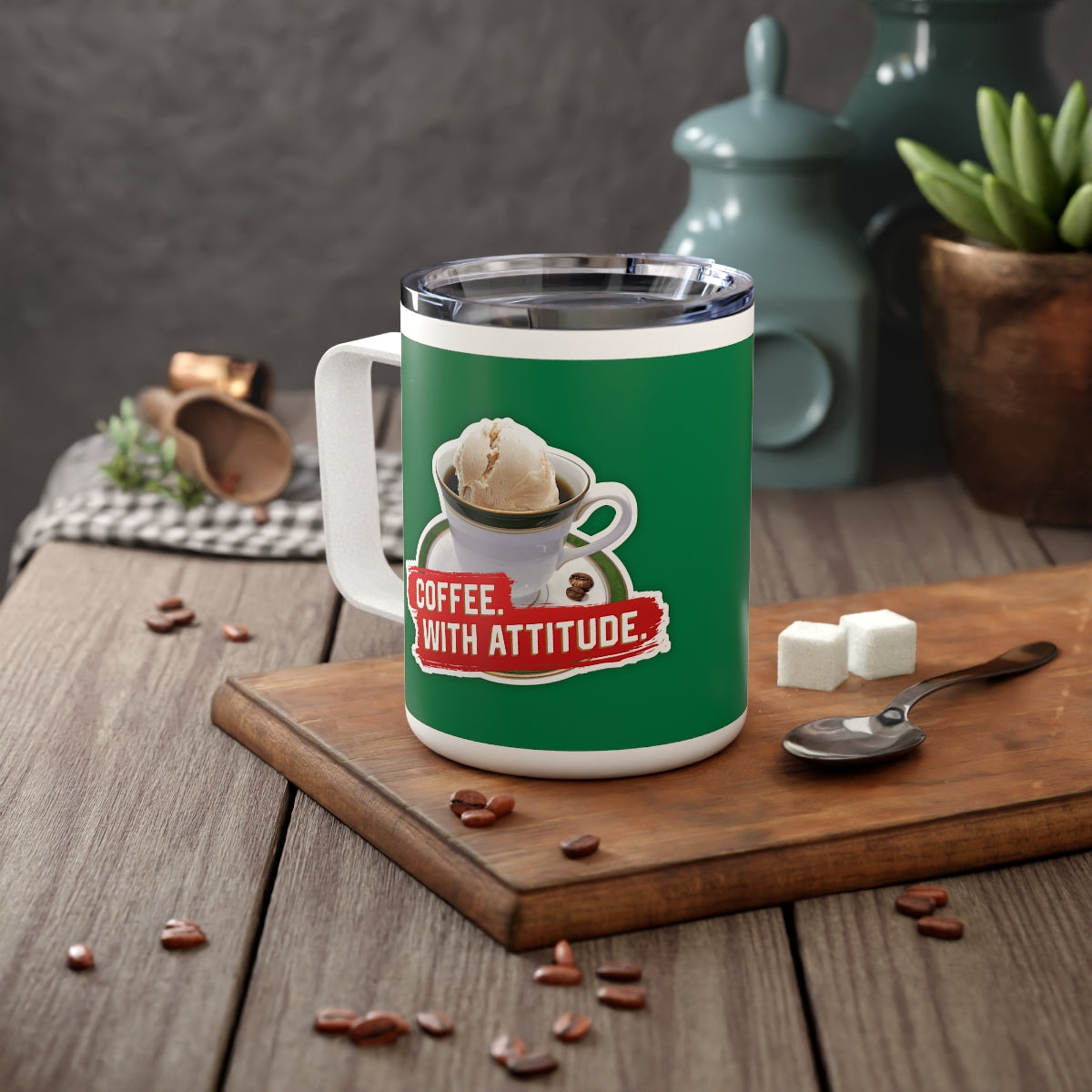 Coffee With Attitude Insulated Coffee Mug, 10oz